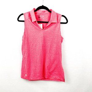 NWT Womens Adidas Golf Shirt Pink striped Top
